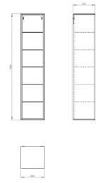 Stranska omarica TITAN 180, odprta