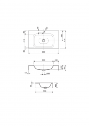 Wall-mounted washbasin TITAN 90