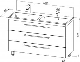 Baza ASTRA 120 s dvostrukim umivaonikom