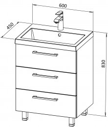 Baza ASTRA 60 s umivaonikom
