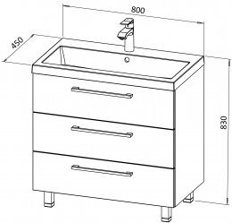 Baza ASTRA 80 s umivaonikom