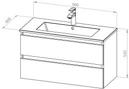 Baza STELLA 90 s umivaonikom