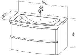 Omarica CHARM OVAL 90 z umivalnikom
