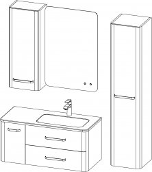 Charm / kopalniški sestav V / 100+35 cm
- Omarica CHARM 100 z umivalnikom
- Ogledalo CHARM SLIM 60 z razsvetljavo v ozadju
- Viseća omarica CHARM 35x90
- Stranska omarica CHARM 35x160