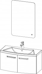 Charm SLIM / kopalniški sestav VII / 90 cm
- Omarica CHARM SLIM 90 z umivalnikom
- Ogledalo CHARM SLIM 60
- LED luč LINEA