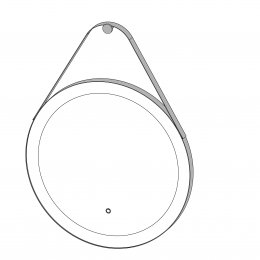 Ogledalo JAZZ z okvirjem in črnim usnjenim pasom