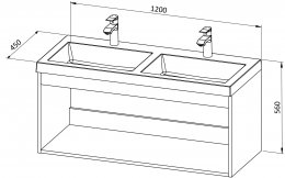 Omarica BASIC 120 z dvojnim umivalnikom