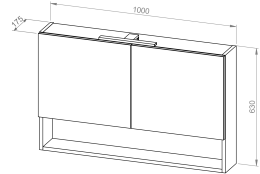 Viseča omarica BASIC PLUS 100 z ogledalom