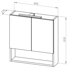 Viseča omarica BASIC PLUS 60 z ogledalom