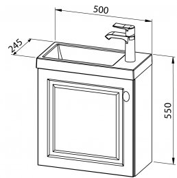 Baza VINTAGE 50 s umivaonikom, L/D