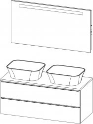 Grande TOP / kopalniški sestav IV / 120 cm
- Omarica GRANDE TOP 120
- 2x Umivalnik TITAN Square, nadgradni
- Ogledalo z integrirano lučjo in vtičnico 120