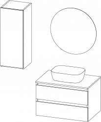 Stella TOP / kompozicija II / 80 + 35 cm
- Baza STELLA TOP 80
- Ogledalo JAZZ 70 na poleđini
- Kolona STELLA 35x90, 1 vrata