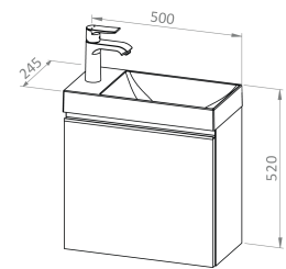 Baza LYRA 50 s umivaonikom, L/D