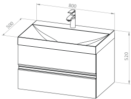Baza LYRA 80 s umivaonikom
