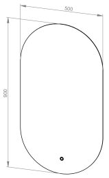 Ogledalo LYRA 50 s pozadinskom LED rasvjetom i grijačem protiv magljenja