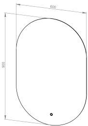 Ogledalo LYRA 60 s pozadinskom LED rasvjetom i grijačem protiv magljenja