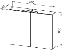 Viseći ormarić MYRA 80 s ogledalom